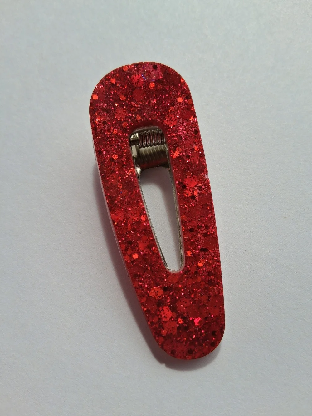 5/$25 Hand Crafted Red Glitter Snap Hair Clip